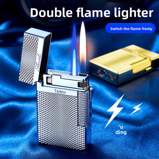 Refillable Dual Flame Jet Lighter with Side Slider