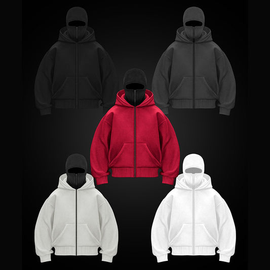 Light-colored board with hood men's hoodie