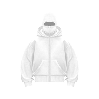 Light-colored board with hood men's hoodie