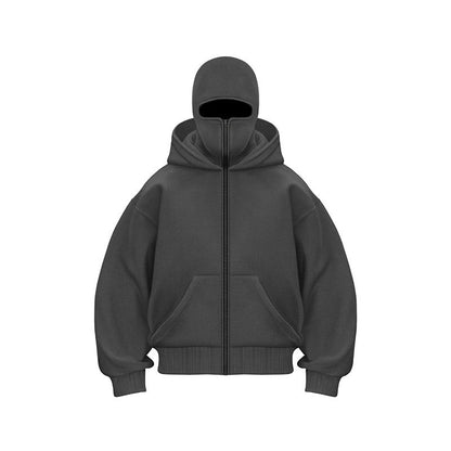 Light-colored board with hood men's hoodie