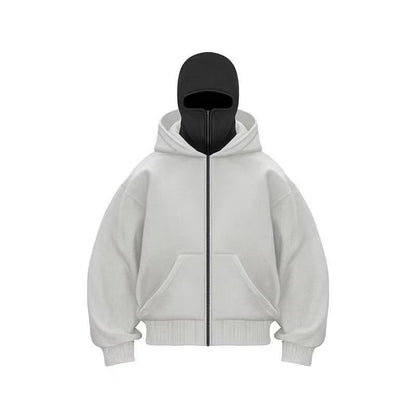 Light-colored board with hood men's hoodie