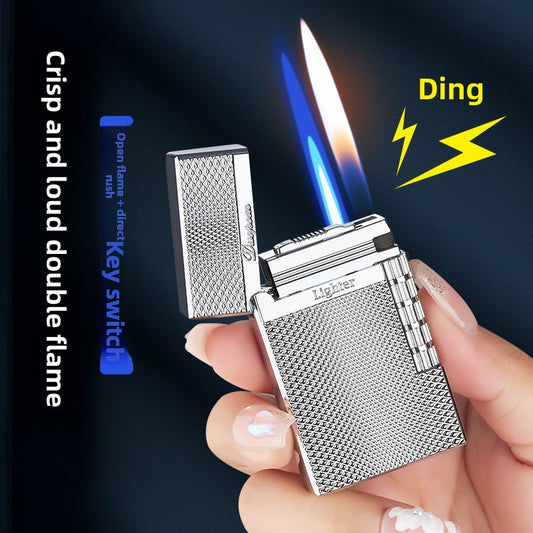 Refillable Dual Flame Jet Lighter with Side Slider